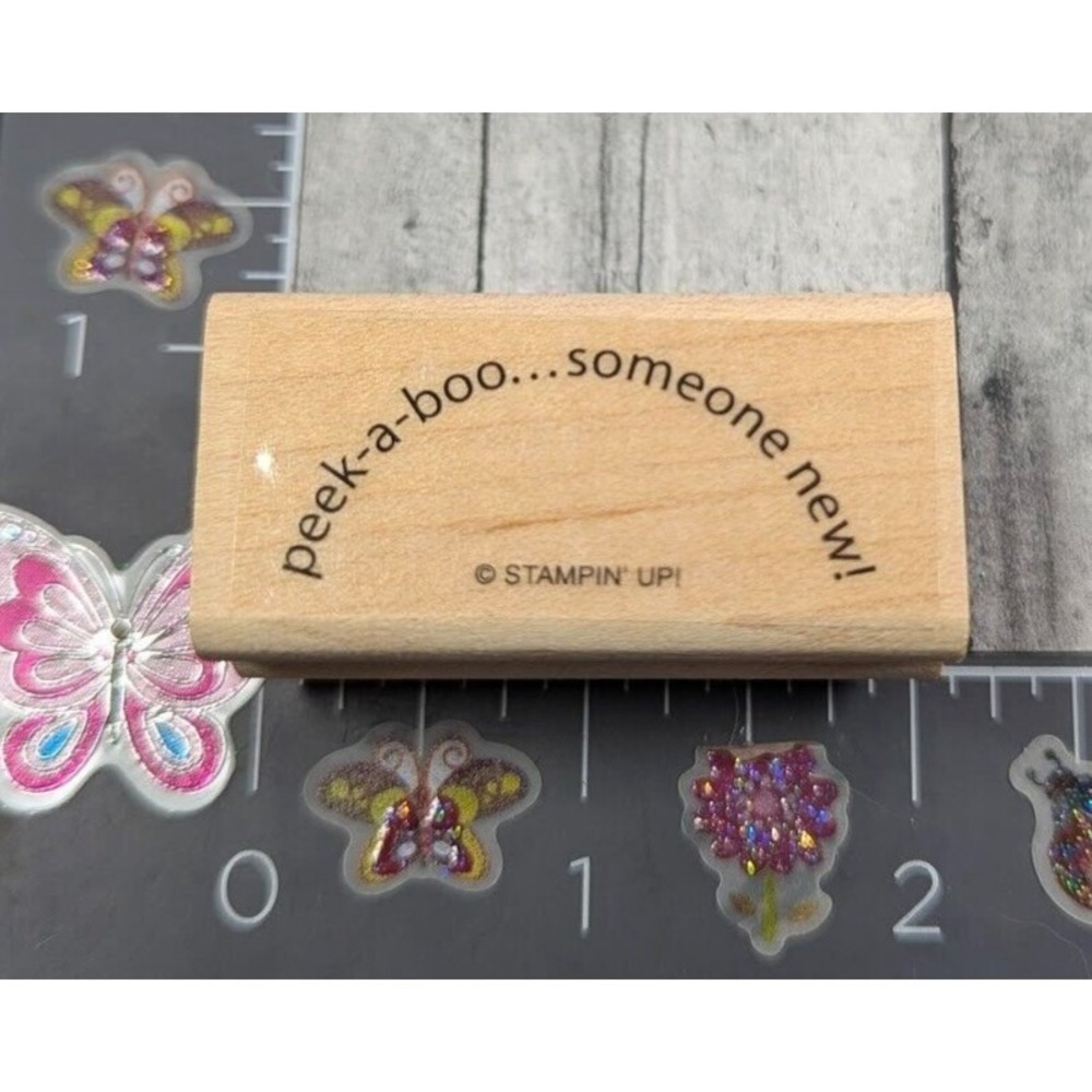 Stampin' Up! Peek A Boo Someone New Baby Rubber Stamp Wood #A59